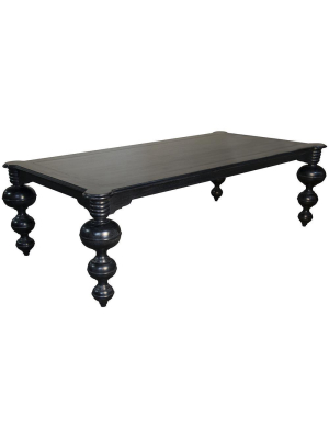 Noir Claudio Hand Rubbed Black Dining Table