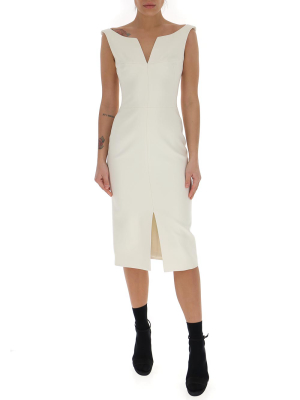 Alexander Mcqueen Front Slit Midi Dress