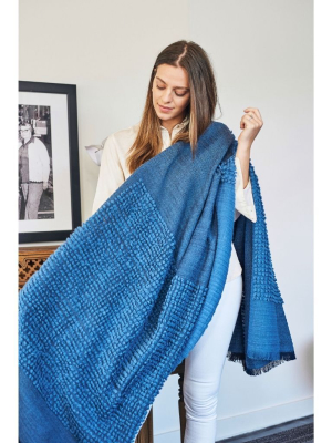 Macaroon Merino Wool Throw Blanket - Midnight