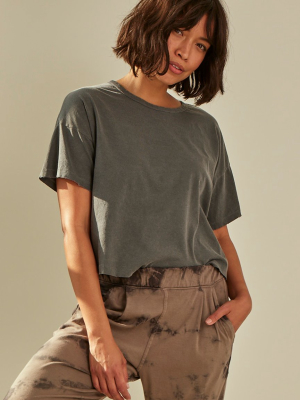 Boxy Crop Tee <br> Faded Black