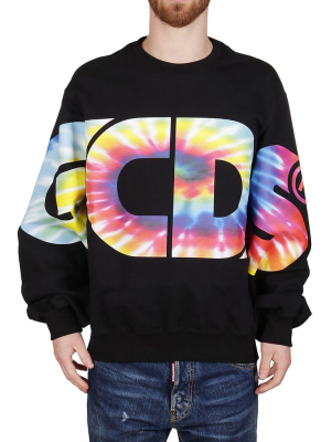 Gcds Tie-dye Macro Logo Sweatshirt