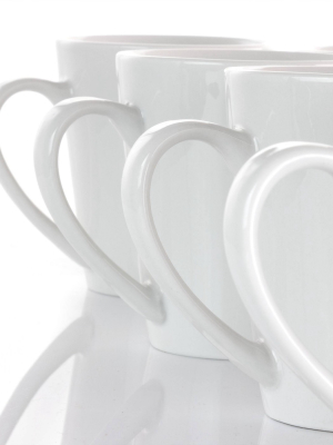 10oz 12pc Porcelain Holt Mug Set White - Elama