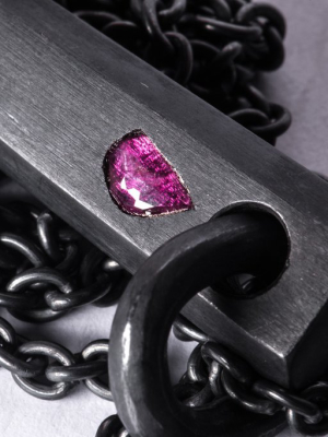 Big Spike Necklace (0.5 Ct, Single Ruby Slice, Ka+rub)