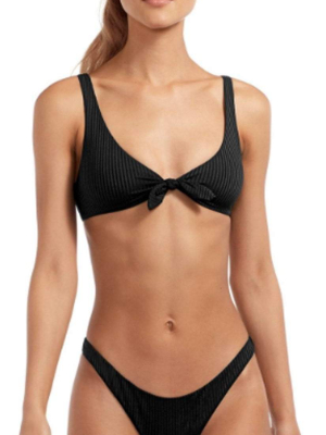 Vitamin A Ecorib Lou Bikini Top In Black