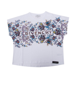 Givenchy Kids Floral Logo Printed T-shirt