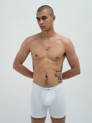 Cotton Jersey Long Trunks White