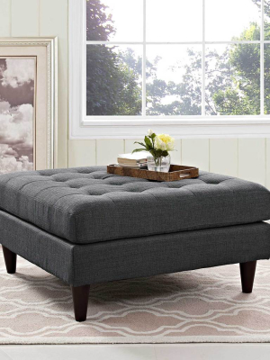 Era Upholstered Fabric Ottoman Gray