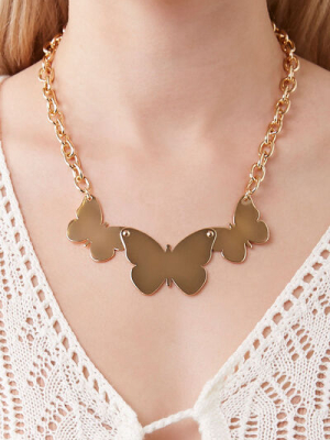 Butterfly Pendant Statement Necklace