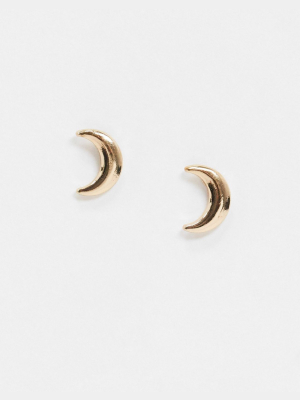 Pieces Half-moon Stud Earrings In Gold