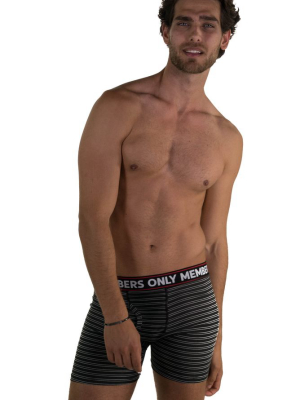 Men's 3 Pack Poly Spandex Athletic Stripe Boxer Briefs - Black Grey Stripe