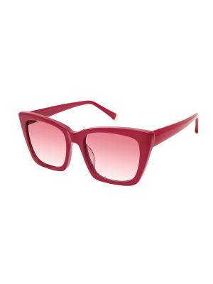Kate Young For Tura "gemma" Sunglasses In Red