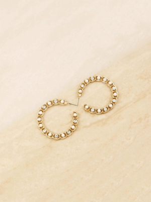 Elite Crystal 18k Gold Plated Hoop Earring