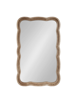 24" X 38" Hatherleigh Scallop Wood Wall Mirror Rustic Brown - Kate And Laurel