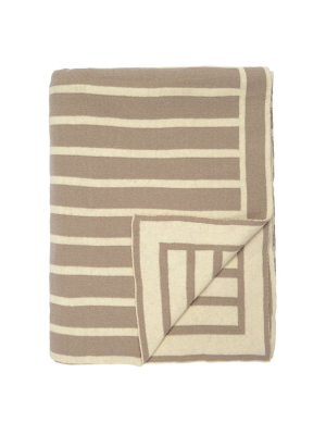 The Beige Beach Stripes Reversible Patterned Throw