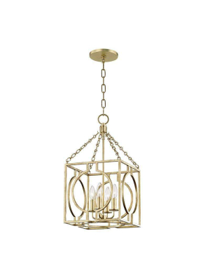 Octavio 4 Light Small Pendant Gold Leaf