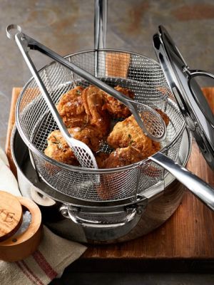 Williams Sonoma Signature Thermo-clad™ Deep Saute With Fryer Basket