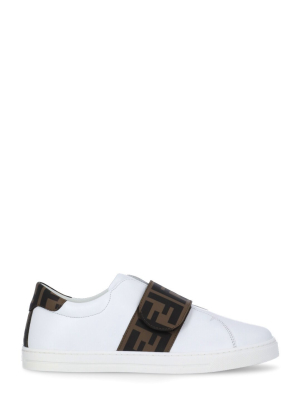 Fendi Kids Monogram Strap Sneakers