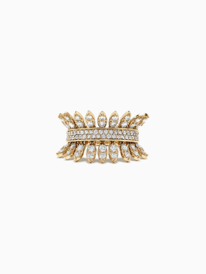 Effy D'oro 14k Yellow Gold Diamond Moving Petals Ring, 1.64 Tcw