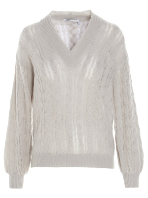 Agnona Cable-knit Sheer Jumper