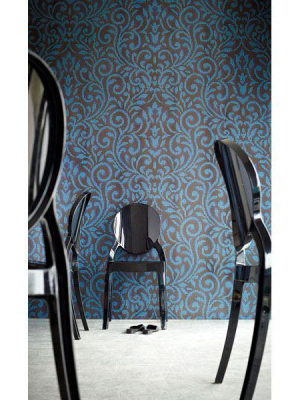 Dotamented Blue Pixelated Damask Wall Mural By Eijffinger For Brewster Home Fashions