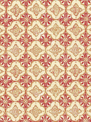 Geo Red Quatrefoil Wallpaper From The Kismet Collection By Brewster Home Fashions