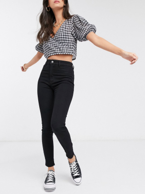 Pull&bear High Waist Jegging In Black