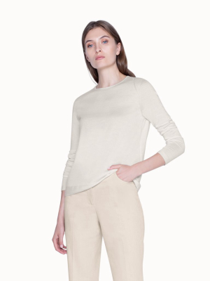 Knitted Pullover In Cashmere Silk In Fine Gauge