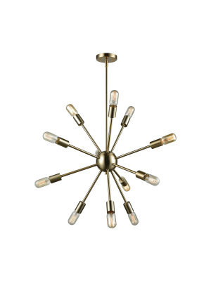 Delphine 27-inch 12-light Chandelier In Satin Brass