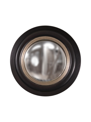 Round Soho Decorative Wall Mirror Black/light Silver - Howard Elliott