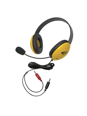 Califone 2800yl-av Listening First Headset With Dual Plugs, Yellow