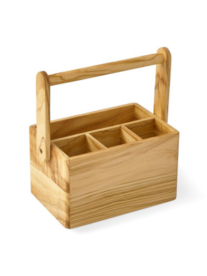 Olivewood Flatware Caddy