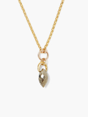 Pyrite Puffy Marquise Necklace