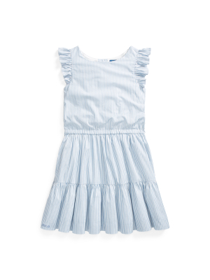 Striped Tiered Cotton Dress