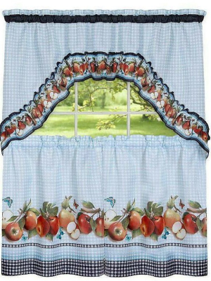 Goodgram Fiji Apples Kitchen Curtain Tier & Swag Set By Goodgram