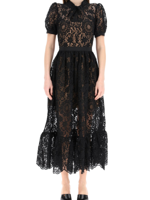 Self-portrait Floral Lace Midi Dress