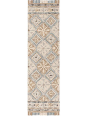 Blossom Beige/light Blue Runner Rug