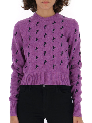 Chloé Horse Embroidered Knitted Sweater