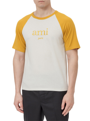 Ami Logo Embroidered Crewneck T-shirt