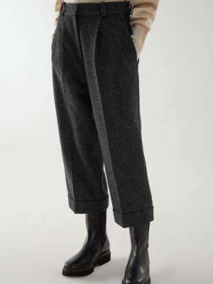 Wool Mix Pleated Pants