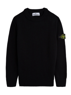 Stone Island Junior Logo Badge Knit Jumper