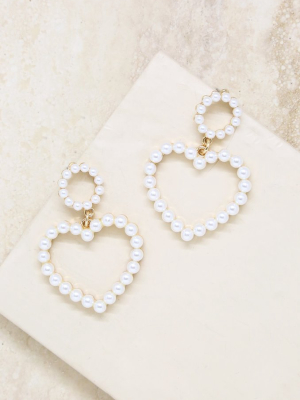 Loving Pearl Heart & 18k Gold Plated Earrings