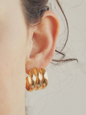Triple Hoop Earrings Gold