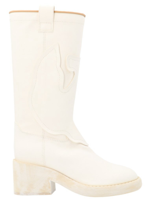 Mm6 Maison Margiela Logo Patch Mid-calf Boots