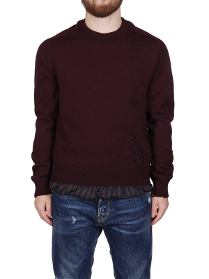 Maison Margiela Ripped Detail Knit Jumper