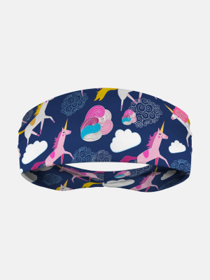 Navy Unicorns Headband