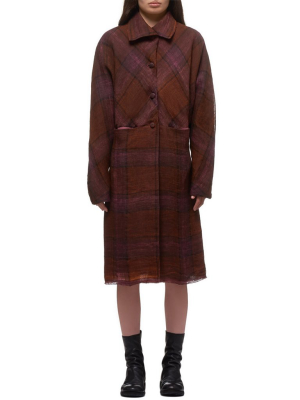 Window Pane Plaid Coat (cw421-llck-rust-brown)