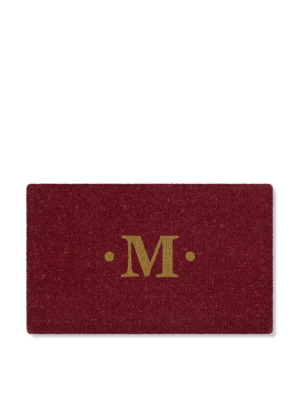 Inverted Red Monogram Doormat