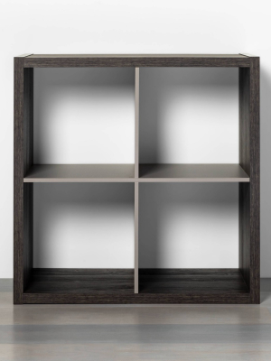 4 Cube Storage Organizer Brown With Gray Accents - Threshold™