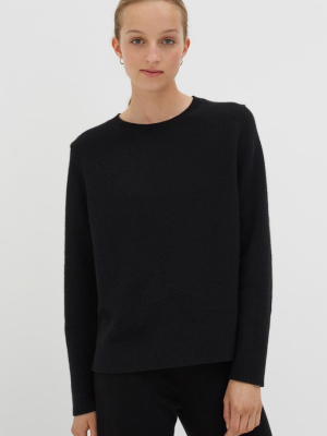 Black Cashmere Boxy Sweater