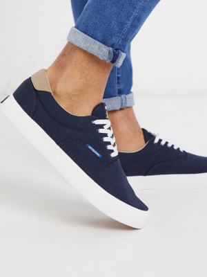 Jack & Jones Canvas Sneakers In Navy